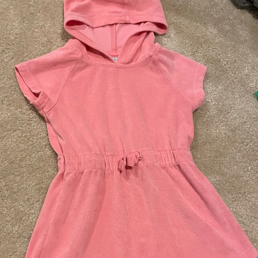 Hanna Andersson pink terry swim coverup dress, 90